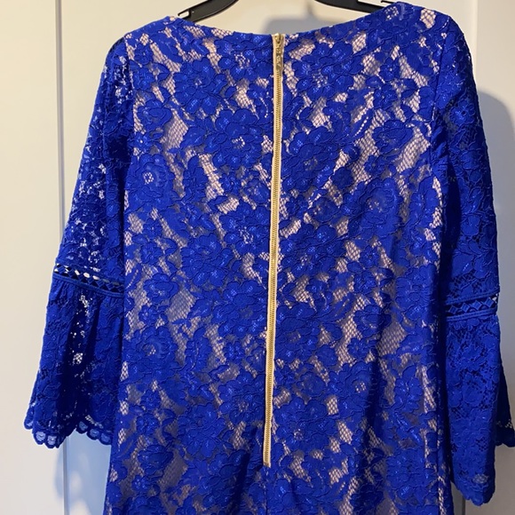 Eliza J dress, royal blue with cream lining. Beautiful lace detail - Picture 3 of 5